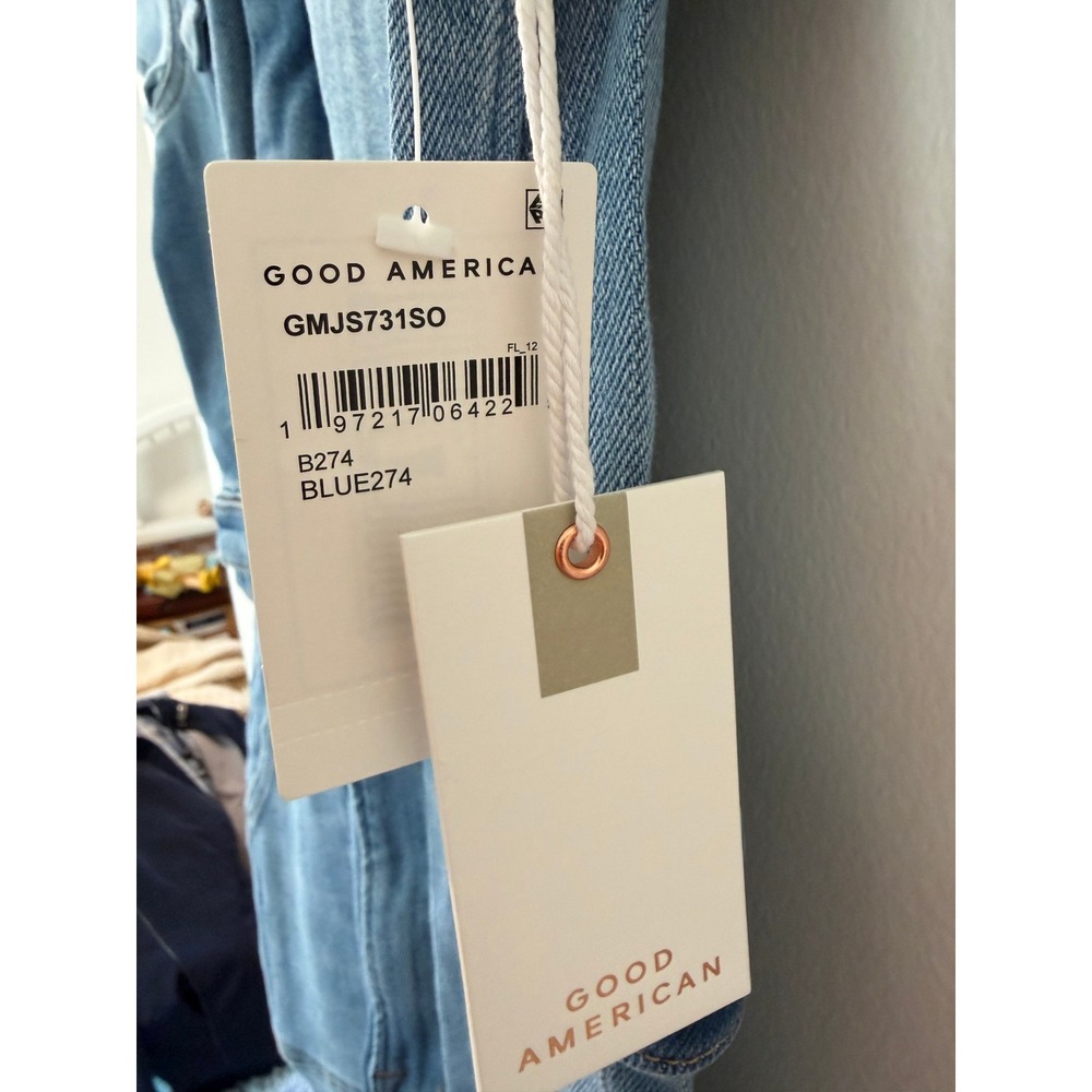 Good American Denim Jumpsuit Womens M Light Wash Utility Boilersuit GMJS731SO - Picture 3 of 8